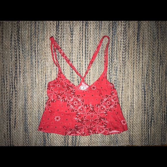 Paisley Red Crop Top - Picture 3 of 4